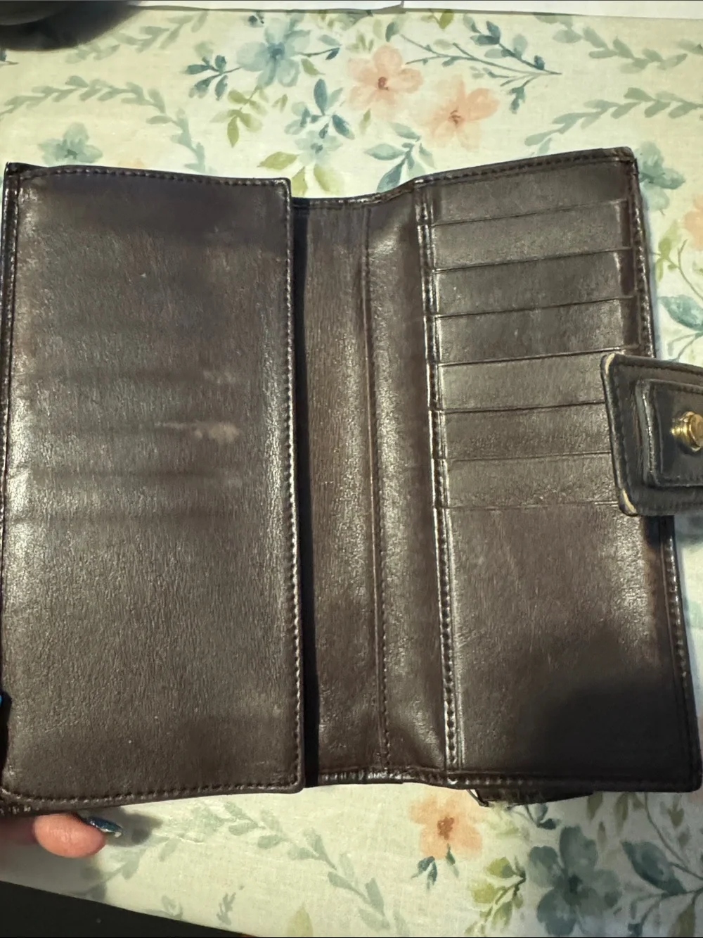 Gucci Dark Brown Embossed GG Leather Continental Wallet with Brass Accent - Picture 2 of 5